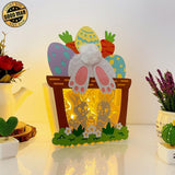 Bunny Couple - Bunny Easter Basket Papercut Lightbox File - Cricut File - 6,8x8,7 Inches - LightBoxGoodMan - LightboxGoodman