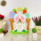 Bunny Couple - Bunny Easter Basket Papercut Lightbox File - Cricut File - 6,8x8,7 Inches - LightBoxGoodMan - LightboxGoodman