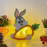 Bunny Easter 2 - Paper Cut Carrot Light Box File - Cricut File - 8.9x7.8 Inches - LightBoxGoodMan - LightboxGoodman