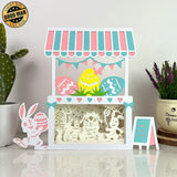 Bunny Easter - Paper Cut Easter Shop Light Box File - Cricut File - 8x9.5 Inches - LightBoxGoodMan - LightboxGoodman