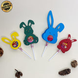 Bunny Lollipop Holders - Easter Candy Treat Holder Paper Cutting File - Cricut File - LightBoxGoodMan - LightboxGoodman