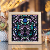 Butterfly Glass Style - Paper Cut Light Box File - Cricut File - 8x8 Inches - LightBoxGoodMan