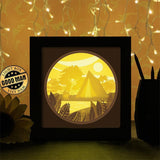 Camping 3 - Paper Cutting Light Box - LightBoxGoodman - LightboxGoodman