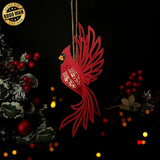 Cardinal Bird - 3D Cardinal Bird Lantern File - 11.5x5" - Cricut File - LightBoxGoodMan - LightboxGoodman