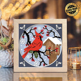 Cardinal In Winter – Paper Cut Light Box File - Cricut File - 8x8 inches - LightBoxGoodMan - LightboxGoodman