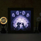 Cat And Dog Love – Paper Cut Light Box File - Cricut File - 8x8 inches - LightBoxGoodMan - LightboxGoodman