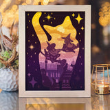 Cat And Witch - Paper Cut Light Box File - Cricut File - 20x26cm - LightBoxGoodMan - LightboxGoodman