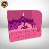 Cat Couple - Paper Cut Mini-Showcase File - Cricut File - 10x12cm - LightBoxGoodMan - LightboxGoodman