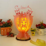 Cat Love - 3D Heart Lantern File - 11,4x7,2 Inches - Cricut File - LightBoxGoodMan - LightboxGoodman