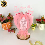 Cat Love - 3D Heart Lantern File - 11,4x7,2 Inches - Cricut File - LightBoxGoodMan - LightboxGoodman