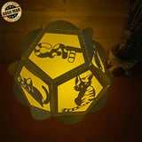 Cat - Pentagon 3D Lantern File - Cricut File - LightBoxGoodMan - LightboxGoodman