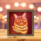 Cat Portrait Square - Paper Cutting Light Box - LightBoxGoodman