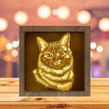 Cat Portrait Square - Paper Cutting Light Box - LightBoxGoodman - LightboxGoodman