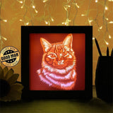 Cat Portrait Square - Paper Cutting Light Box - LightBoxGoodman - LightboxGoodman