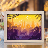 Cats In The City – Paper Cut Light Box File - Cricut File - 8x10 inches - LightBoxGoodMan