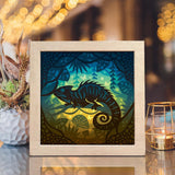 Chameleon – Paper Cut Light Box File - Cricut File - 8x8 inches - LightBoxGoodMan