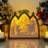 Christmas 1 - Nativity House Papercut Lightbox File - Cricut File 1 - LightBoxGoodMan