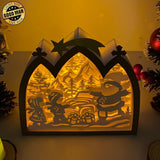 Christmas 1 - Paper Cut Nativity House Light Box File - Cricut File - 7x8 Inches - LightBoxGoodMan - LightboxGoodman