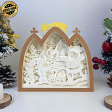 Christmas 1 - Paper Cut Nativity House Light Box File - Cricut File - 7x8 Inches - LightBoxGoodMan - LightboxGoodman