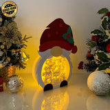 Christmas 2 - Paper Cut Gnome Light Box File - Cricut File - 10x7 inches - LightBoxGoodMan - LightboxGoodman