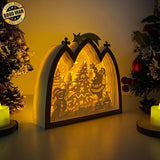 Christmas 2 - Paper Cut Nativity House Light Box File - Cricut File - 7x8 Inches - LightBoxGoodMan - LightboxGoodman