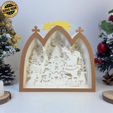 Christmas 2 - Paper Cut Nativity House Light Box File - Cricut File - 7x8 Inches - LightBoxGoodMan - LightboxGoodman