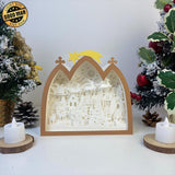 Christmas 3 - Paper Cut Nativity House Light Box File - Cricut File - 7x8 Inches - LightBoxGoodMan - LightboxGoodman