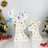 Christmas Angel - Paper Cut Deer Couple Light Box File - Cricut File - 10,4x7 inches - LightBoxGoodMan - LightboxGoodman