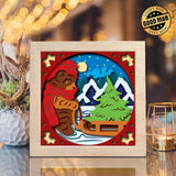 Christmas Bear – Paper Cut Light Box File - Cricut File - 8x8 inches - LightBoxGoodMan - LightboxGoodman