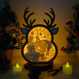 Christmas Bear - Paper Cut Reindeer Light Box File - Cricut File - 24,4x17cm - LightBoxGoodMan - LightboxGoodman