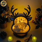 Christmas Bear - Paper Cut Reindeer Light Box File - Cricut File - 24,4x17cm - LightBoxGoodMan - LightboxGoodman