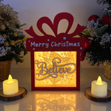 Christmas Believe - Paper Cut Gift Light Box File - Cricut File - 21x16cm - LightBoxGoodMan