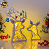 Christmas Bird - Paper Cut Deer Couple Light Box File - Cricut File - 10,4x7 inches - LightBoxGoodMan - LightboxGoodman