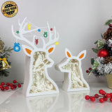 Christmas Bird - Paper Cut Deer Couple Light Box File - Cricut File - 10,4x7 inches - LightBoxGoodMan - LightboxGoodman