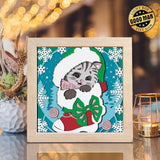 Christmas Cat – Paper Cut Light Box File - Cricut File - 8x8 inches - LightBoxGoodMan - LightboxGoodman