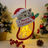 Christmas Cat - Paper Cut Pet Light Box File - Xmas Cat Motif - Cricut File - 8x6 Inches - LightBoxGoodMan - LightboxGoodman