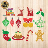 Christmas Decorations - Cricut File - Svg, Png, Dxf, Eps - LightBoxGoodMan - LightboxGoodman