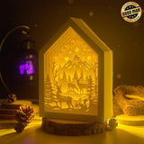 Christmas Deer - Paper Cut House Light Box File - Cricut File - 13x19 cm - LightBoxGoodMan - LightboxGoodman