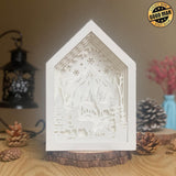 Christmas Deer - Paper Cut House Light Box File - Cricut File - 13x19 cm - LightBoxGoodMan - LightboxGoodman