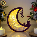 Christmas Deer - Paper Cut Moon Light Box File - Cricut File - 16x16cm - LightBoxGoodMan - LightboxGoodman