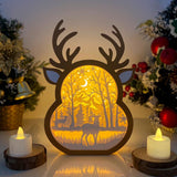 Christmas Deer - Paper Cut Reindeer Light Box File - Cricut File - 24,4x17cm - LightBoxGoodMan - LightboxGoodman