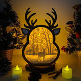 Christmas Deer - Paper Cut Reindeer Light Box File - Cricut File - 24,4x17cm - LightBoxGoodMan - LightboxGoodman