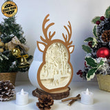 Christmas Deer - Paper Cut Reindeer Light Box File - Cricut File - 24,4x17cm - LightBoxGoodMan - LightboxGoodman