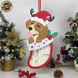 Christmas Dog - Paper Cut Pet Light Box File - Xmas Dog Motif - Cricut File - 11x6 Inches - LightBoxGoodMan - LightboxGoodman