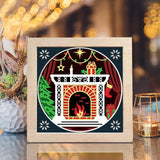 Christmas Fireplace – Paper Cut Light Box File - Cricut File - 8x8 inches - LightBoxGoodMan - LightboxGoodman