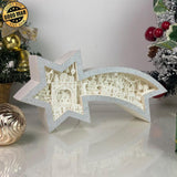 Christmas Fireplace - Paper Cut Star Light Box File - Cricut File - 28x13.7cm - LightBoxGoodMan - LightboxGoodman