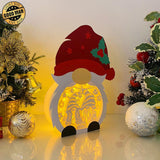 Christmas Gnome 2 - Paper Cut Gnome Light Box File - Cricut File - 10x7 inches - LightBoxGoodMan - LightboxGoodman