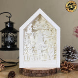 Christmas Gnome 2 - Paper Cut House Light Box File - Cricut File - 13x19 cm - LightBoxGoodMan - LightboxGoodman