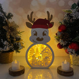 Christmas Gnome 2 - Paper Cut Reindeer Light Box File - Cricut File - 29x14,6cm - LightBoxGoodMan - LightboxGoodman