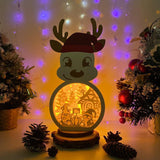 Christmas Gnome 2 - Paper Cut Reindeer Light Box File - Cricut File - 29x14,6cm - LightBoxGoodMan - LightboxGoodman